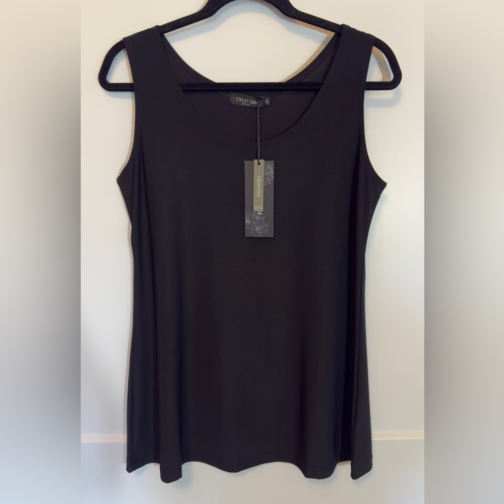 🆕 Creation Black Sleeveless Women's Top Tank, New with Tags, Size Small
